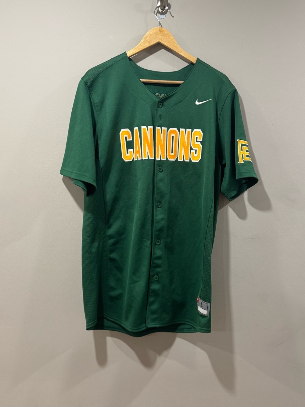 Nike "Cannons" Button-Down Baseball Jersey #24